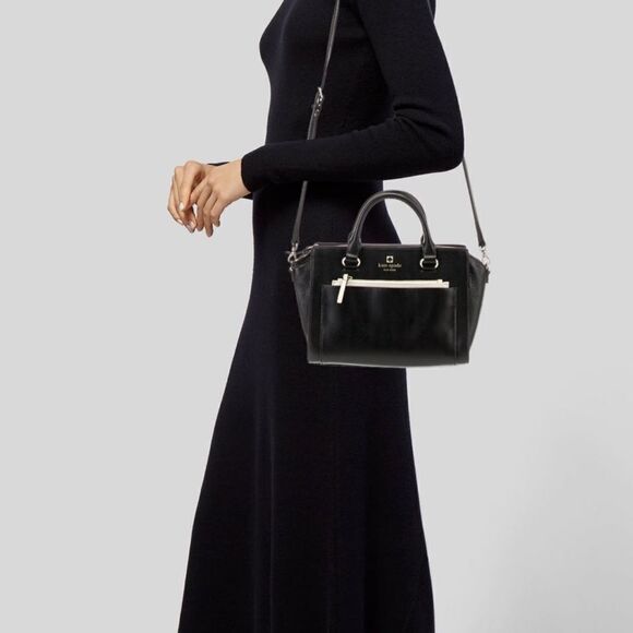 Kate Spade New York Black Leather Mini Hadley Street Bernadine Crossbody Bag - Picture 2 of 16